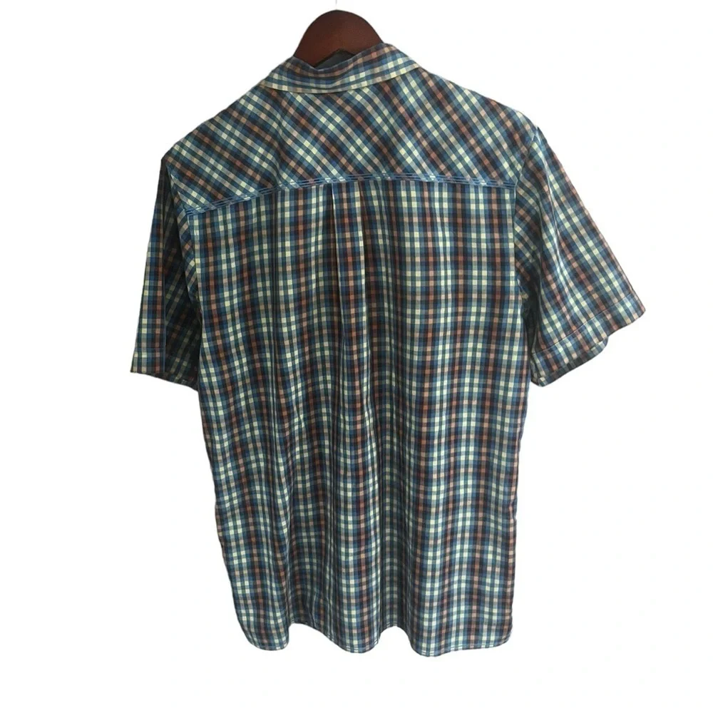 EUC The North Face Pearl Snap Button Plaid Men's Shirt Pockets Sz L